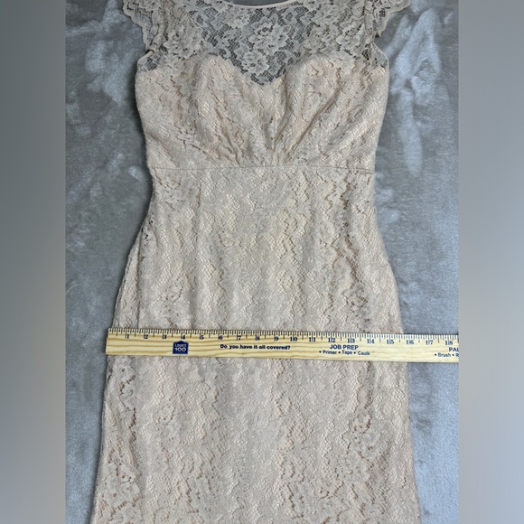 Amsale Wedding Gown Size 6 - Beige Ivory Lace Lightweight Feminine Mermaid Flare - Picture 7 of 16